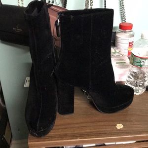 Black Velvet Ankle Boots